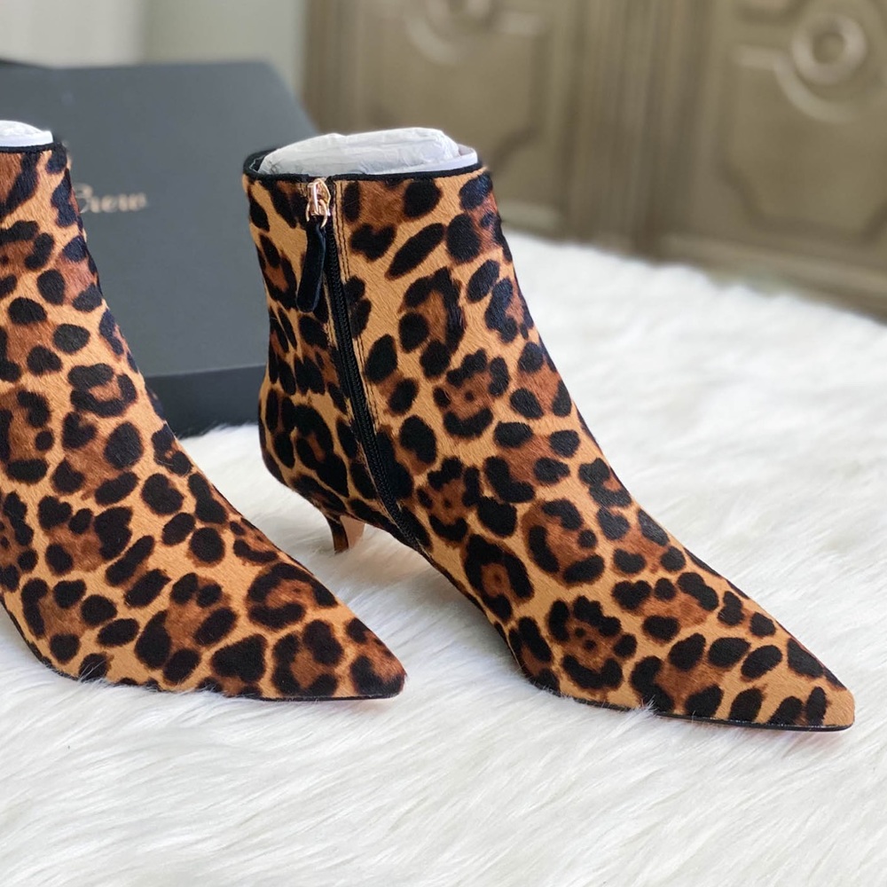J. Crew leopard calf hair kitten-heel boots